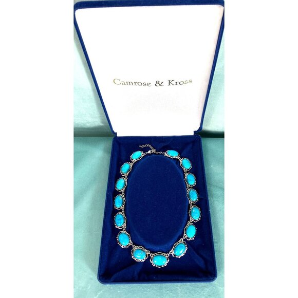 JBK Camrose + Cross Howlite Turquoise Necklace w Coa - Picture 1 of 2